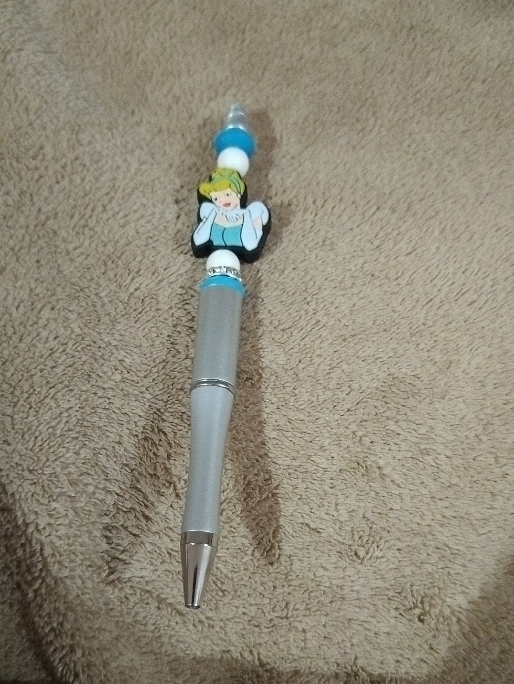 Novelty Cinderella Pen with Blue and Silver Accents